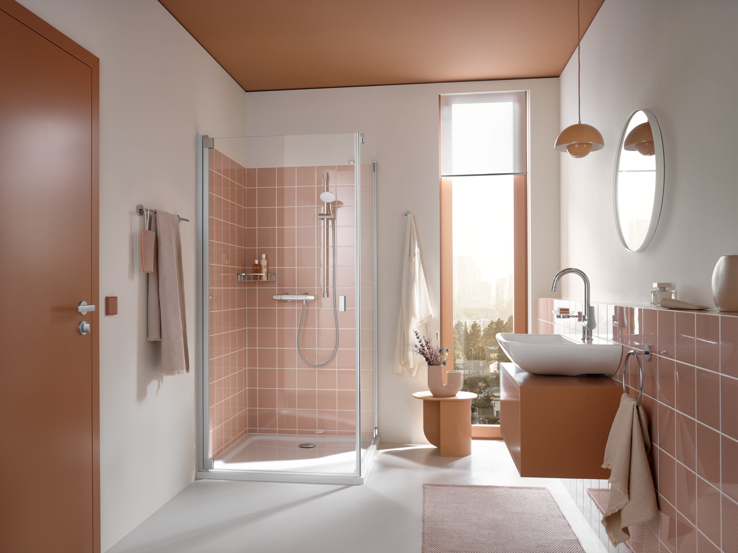 Badezimmer von Grohe in Rosa